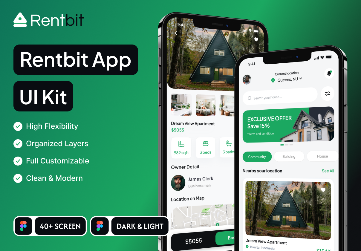 Rentbit - Property Sell Mobile App UI Kit