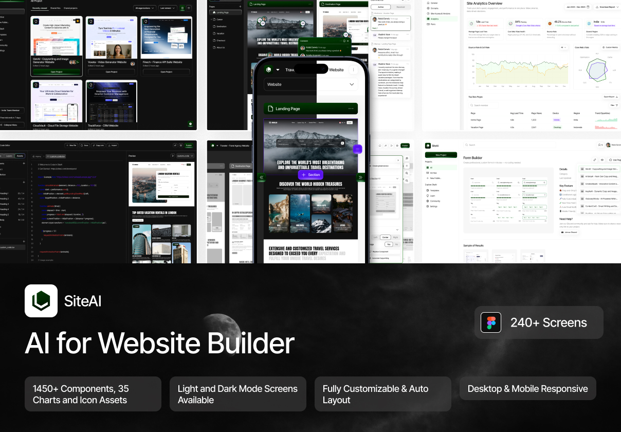 SiteAI - AI for Website Builder UI Kit