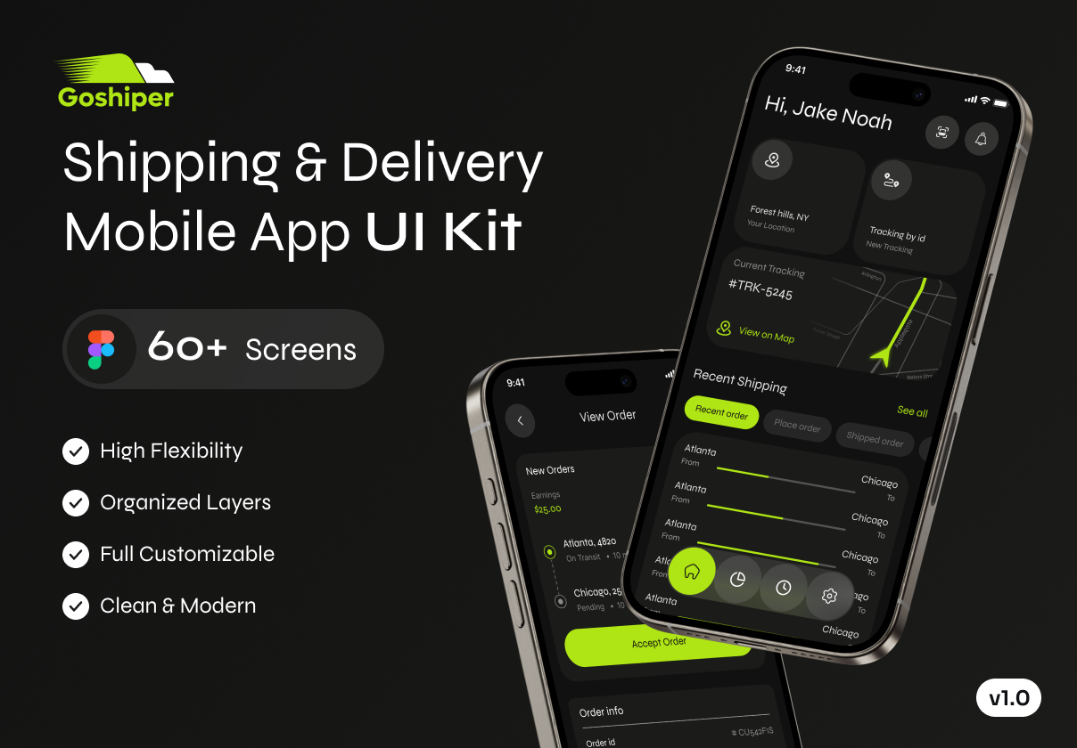Goshiper - Shipping & Delivery Mobile App UI Kit