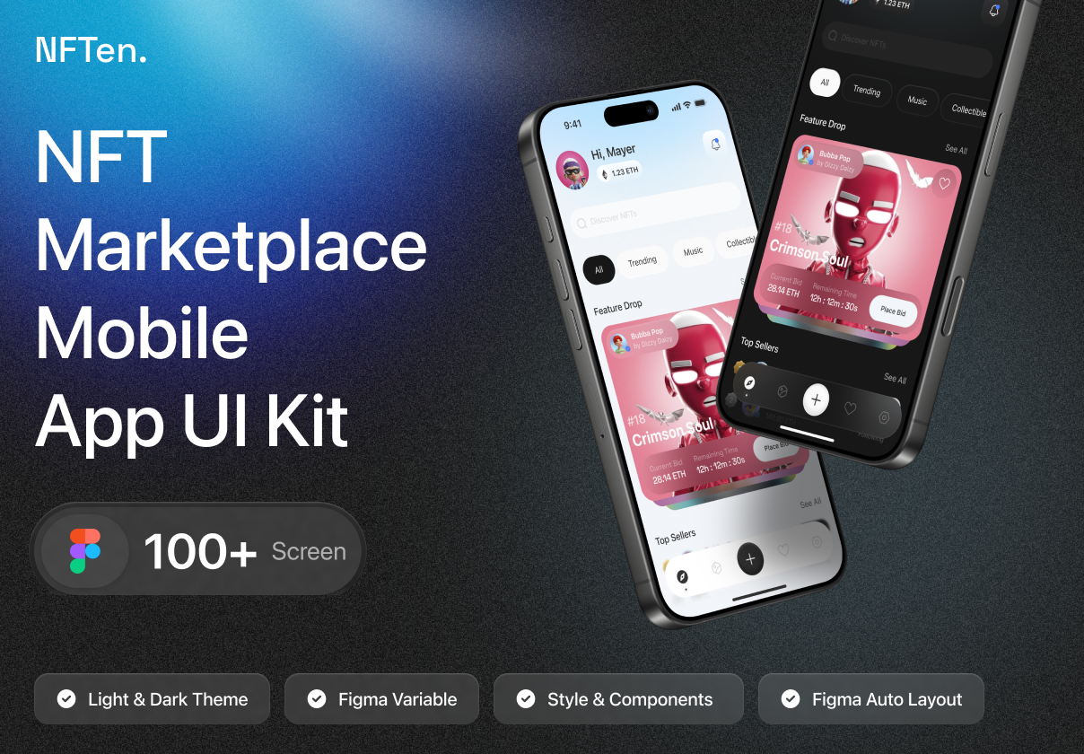 NFTen - NFT Marketplace App UI Kit