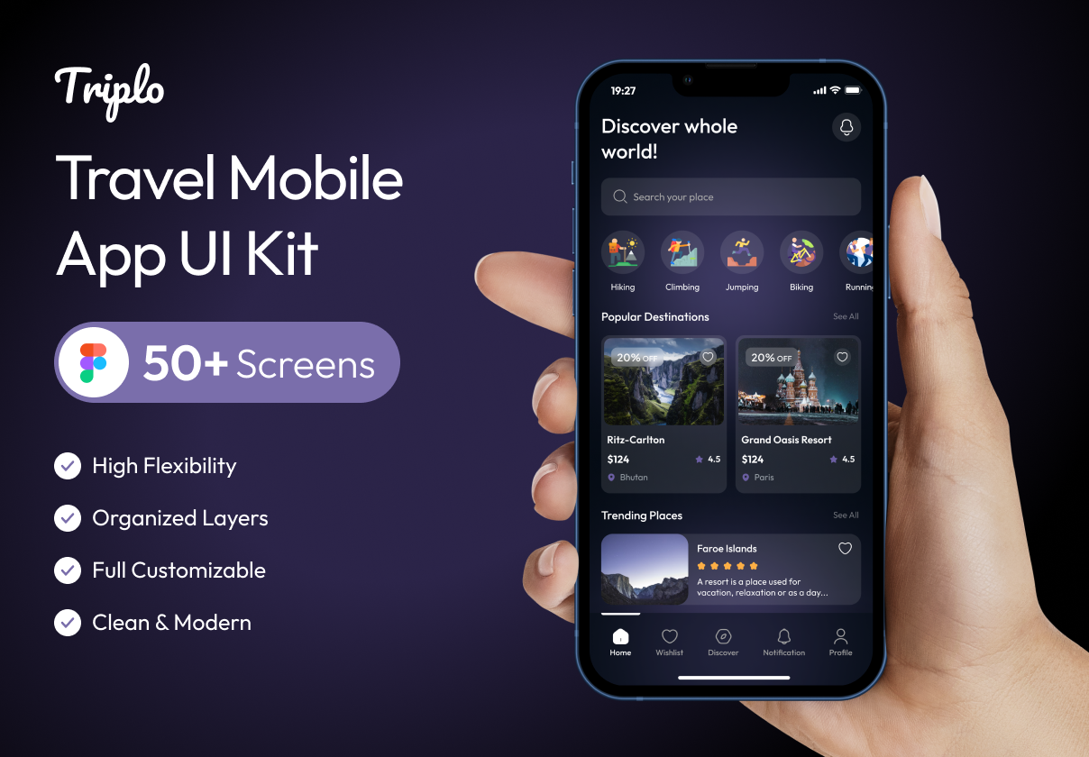Triplo - Travel Mobile App UI Kit
