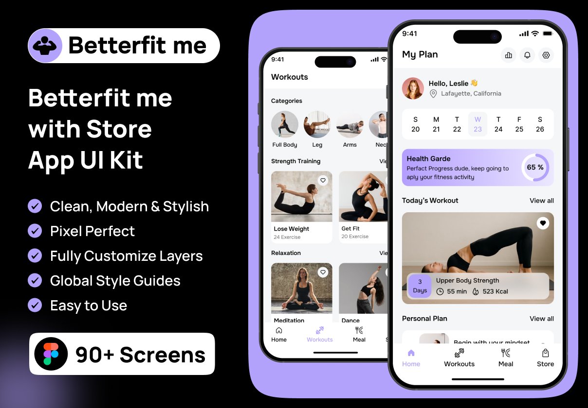 Betterfit me with Store App UI Kit