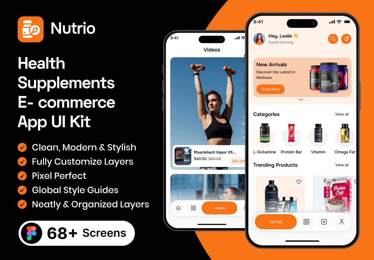 Nutrio - Health Supplements E-commerce App UI Kit