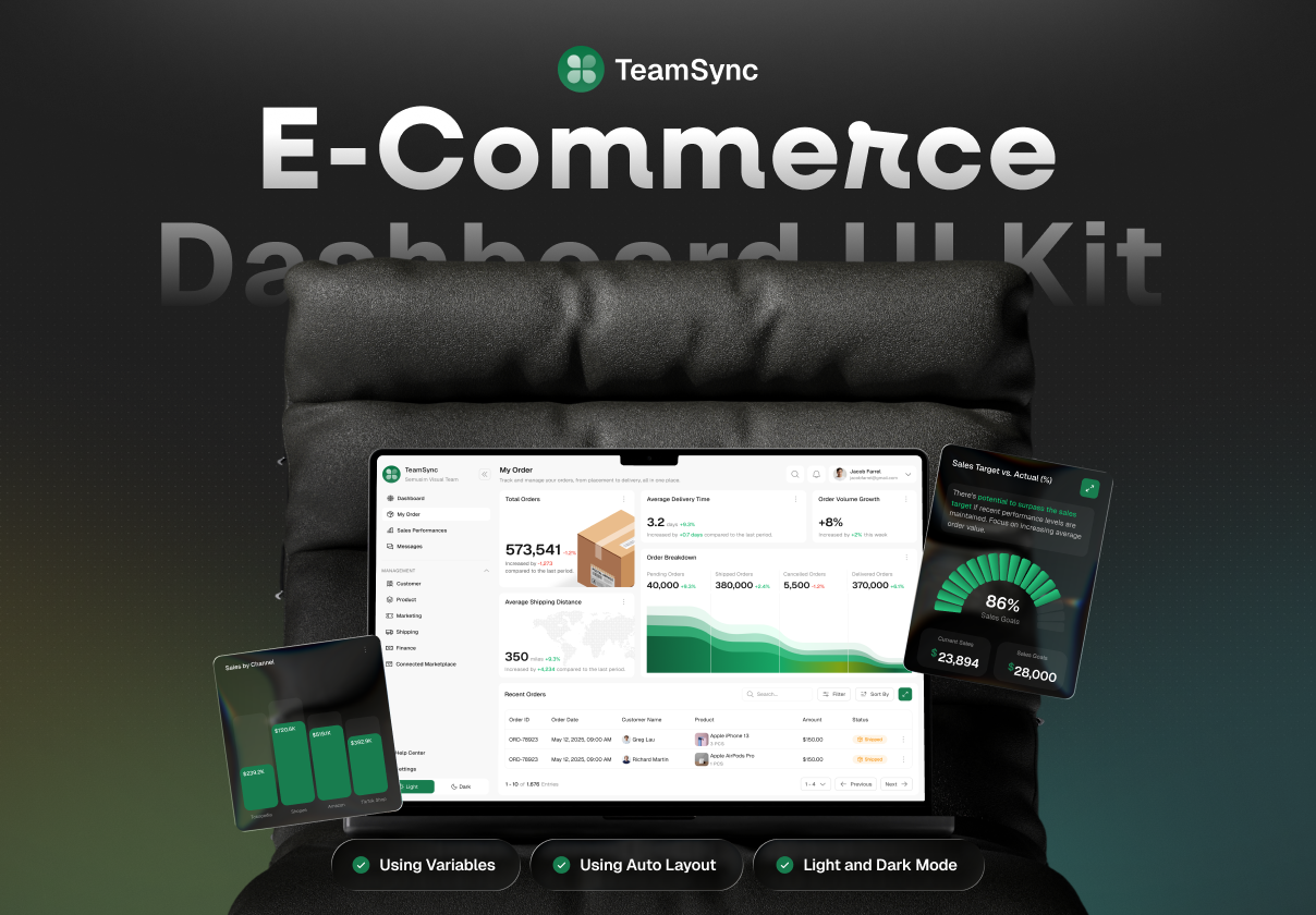 TeamSync - E-Commerce Dashboard UI Kit