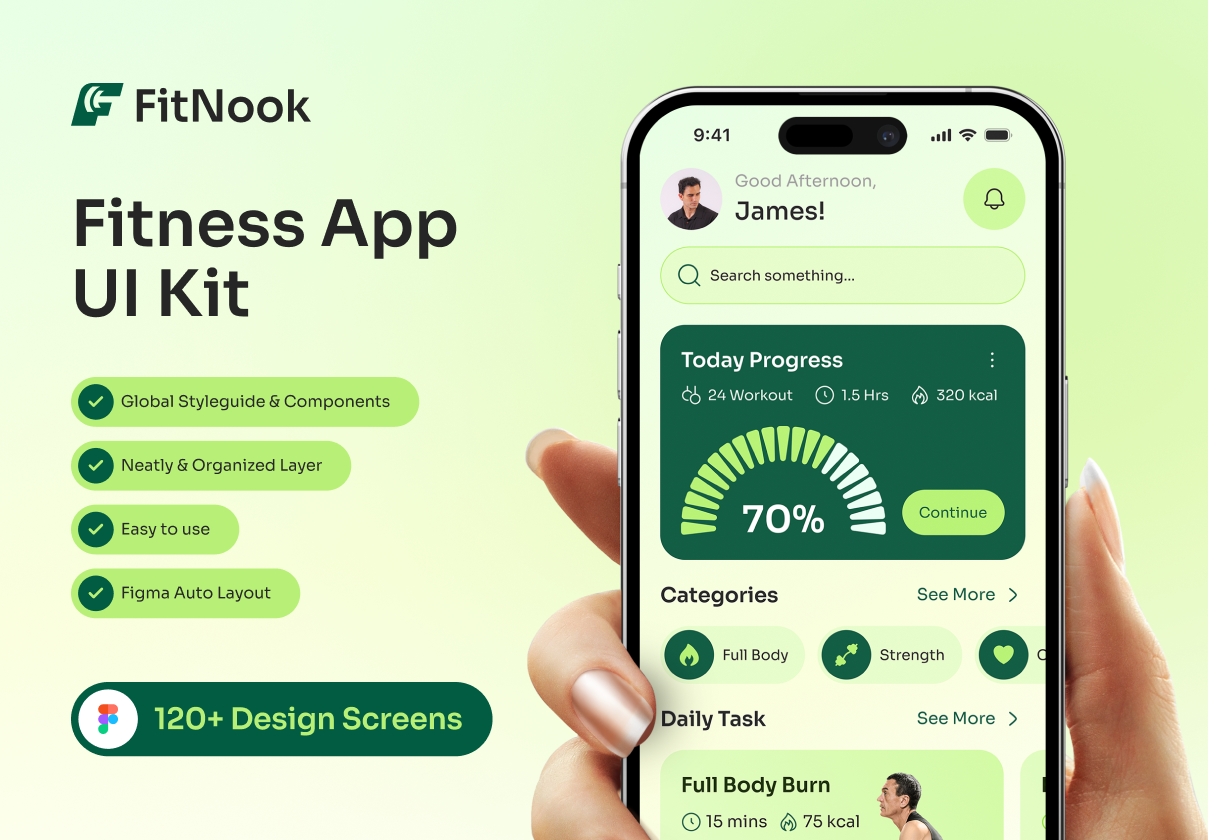FitNook - Fitness App UI Kit