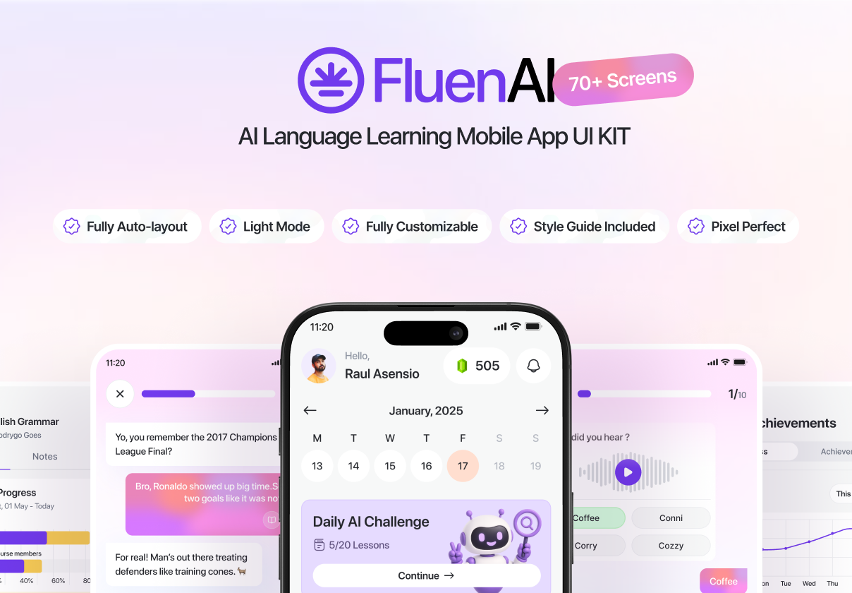 Fluen AI - AI Language Learning App Ui Kit