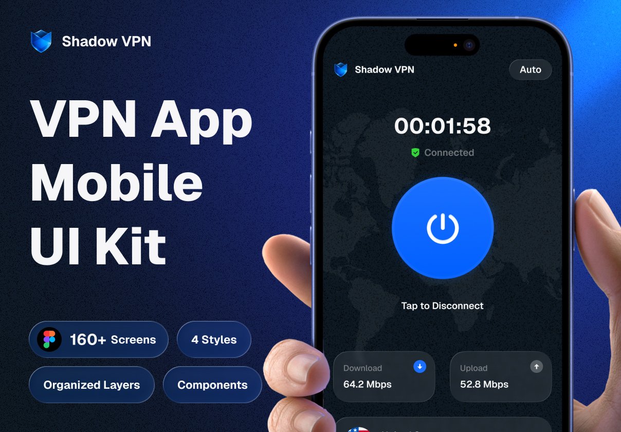 VPN Mobile UI Kit - Shadow VPN