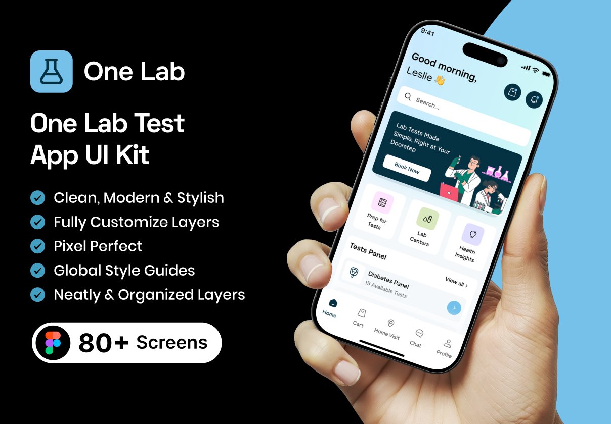 One Lab Test Mobile App UI Kit