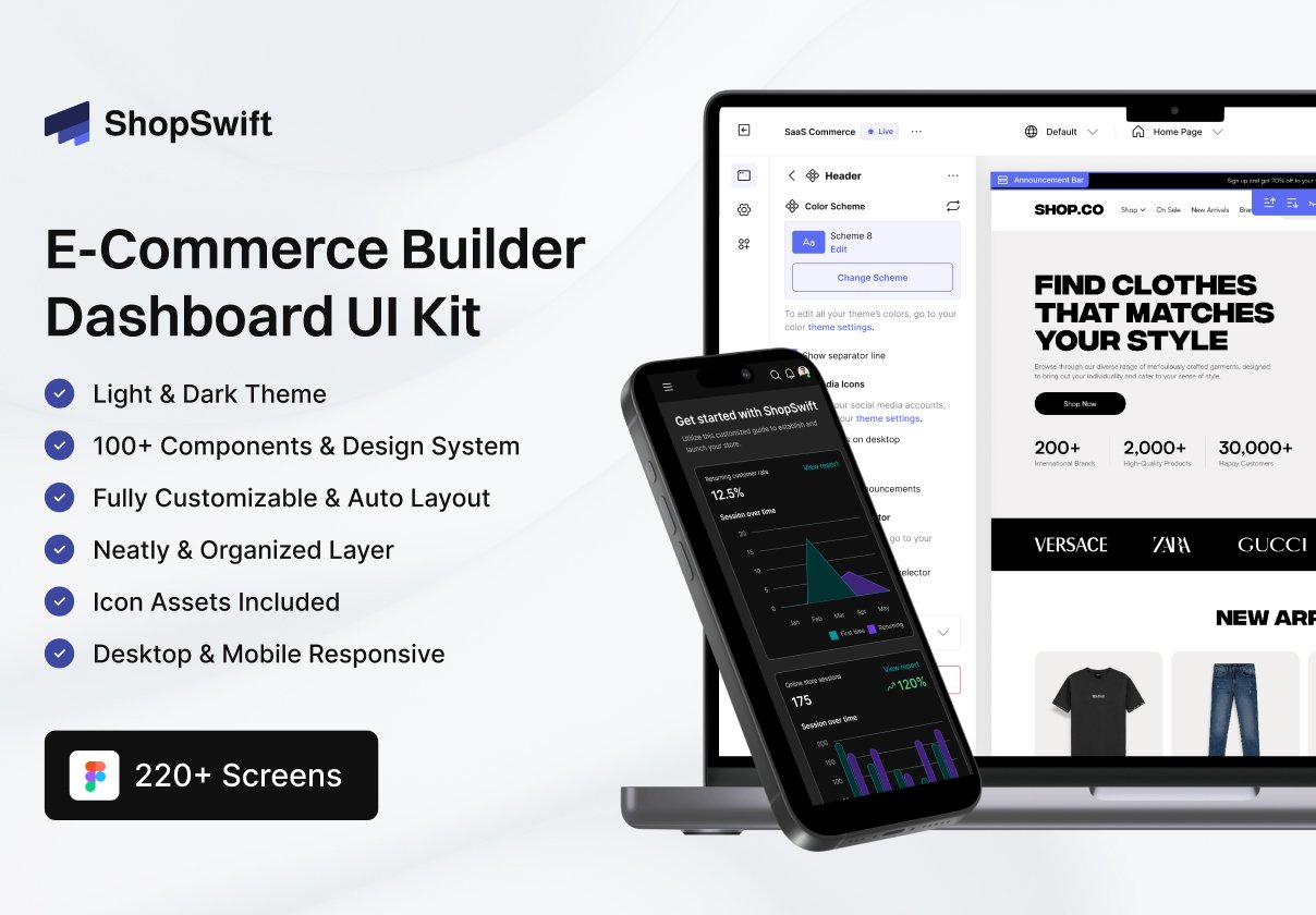 ShopSwift - E-Commerce Builder Web App UI Kit