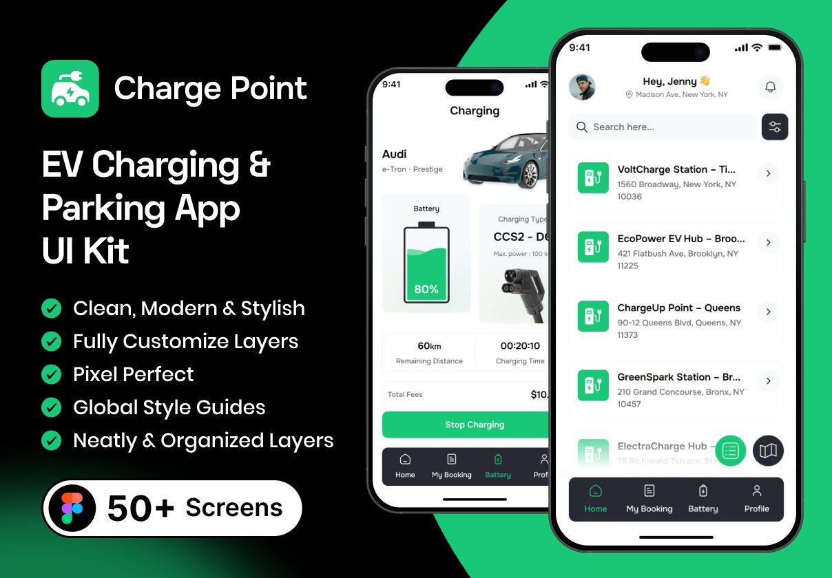 ChargePoint  - EV Charging & Parking App UI Kit