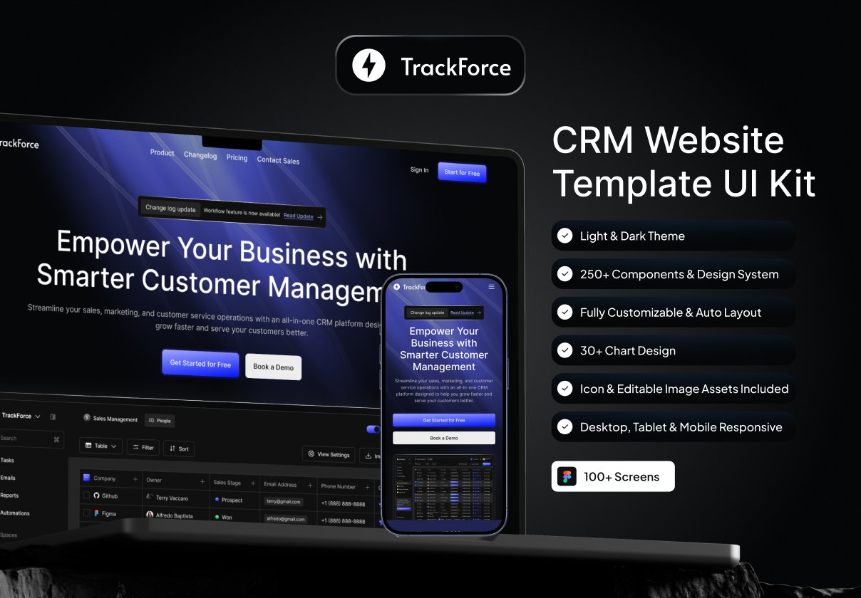 TrackForce - CRM Website UI Kit