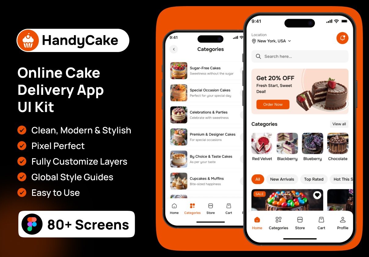 HandyCake - Online Cake Delivery App UI Kit