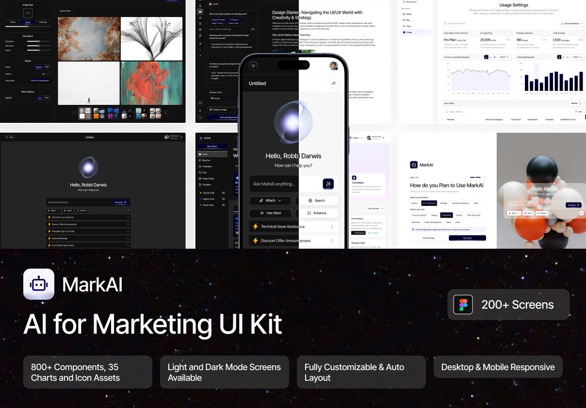 MarkAI - AI for Marketing Web App UI Kit