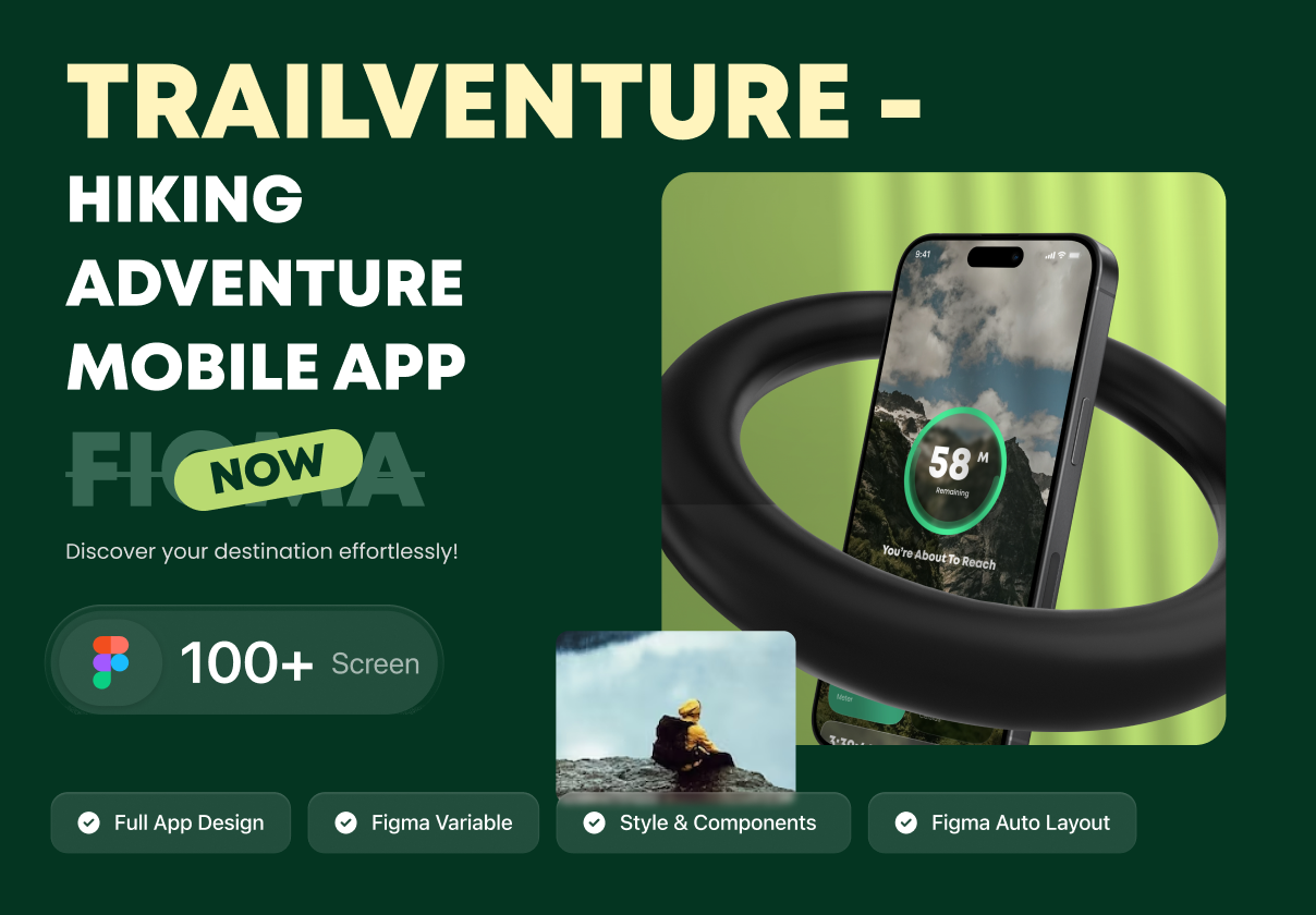 Trailventure – Hiking & Adventure Mobile App UI Kit