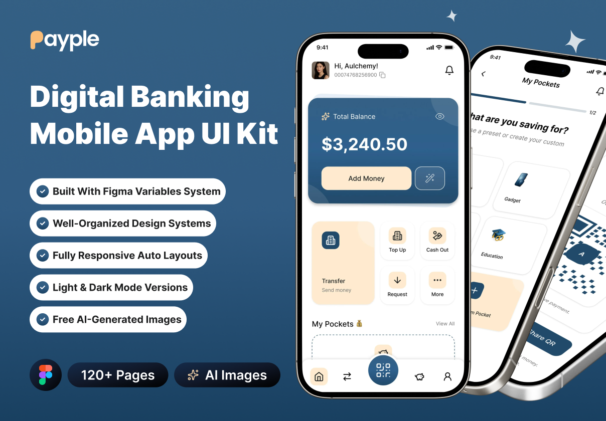 Payple - Digital Banking Mobile App UI Kit