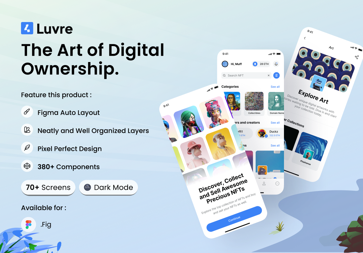 Luvre - NFTs Mobile App Design