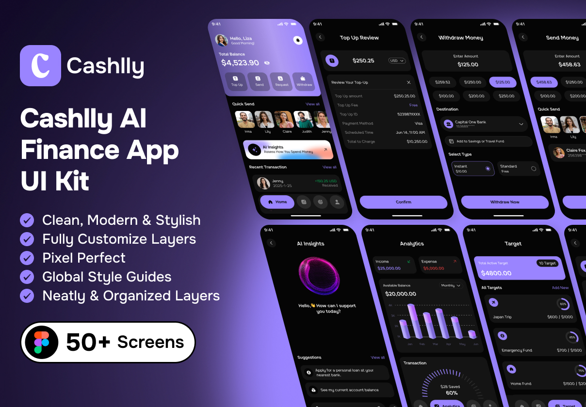 Cashlly AI Finance App UI Kit