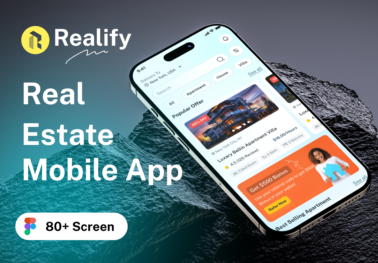 Realify – Real Estate Mobile App Figma UI Kits