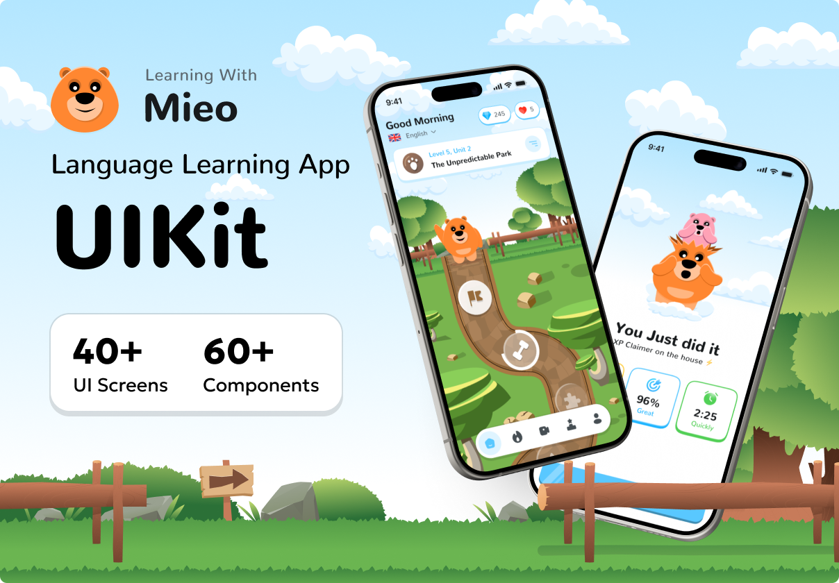 Mieo – Language Learning App UI Kit