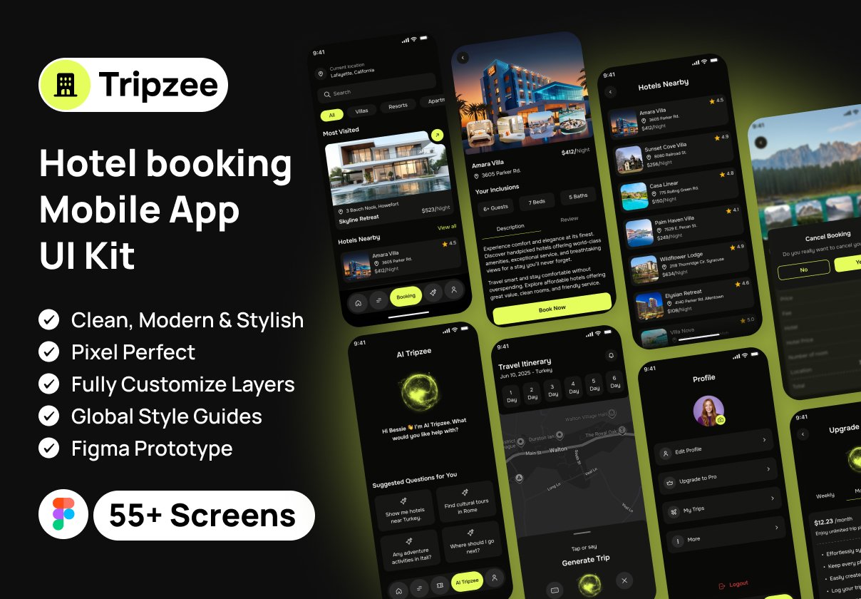 Tripzee - Assistant and booking Mobile App UI Kit