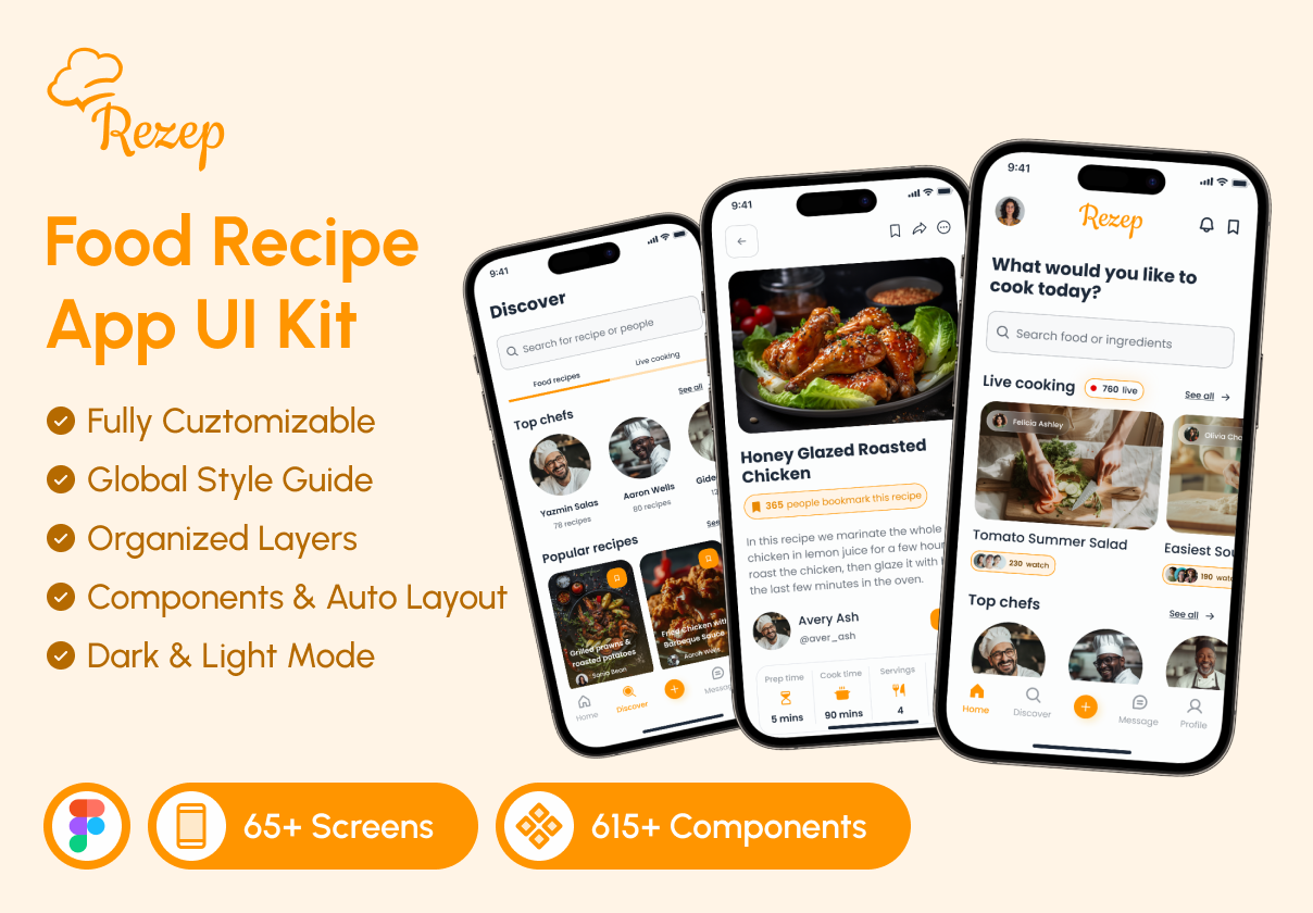 Rezep - Food Recipe App UI Kit