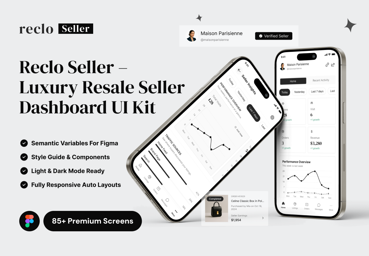 Reclo Seller – Seller Dashboard Mobile App UI Kit