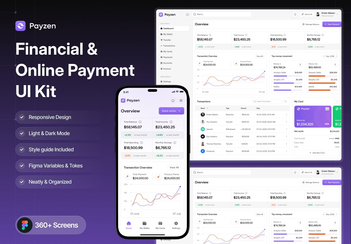 Payzen – Online Payment Gateway Dashboard UI Kit