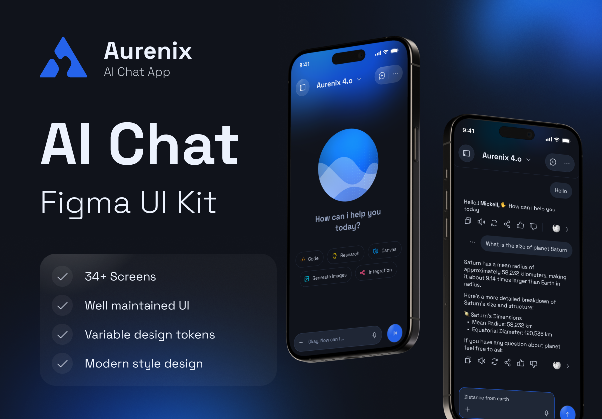 Aurenix – AI Chat App UI Kit