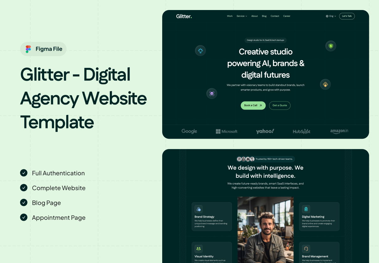 Glitter – Digital Agency Website UI Template