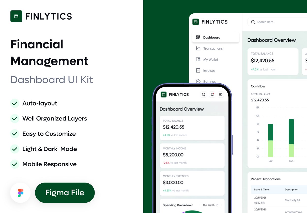 Finlytics - Financial Management Dashboard UI Kit