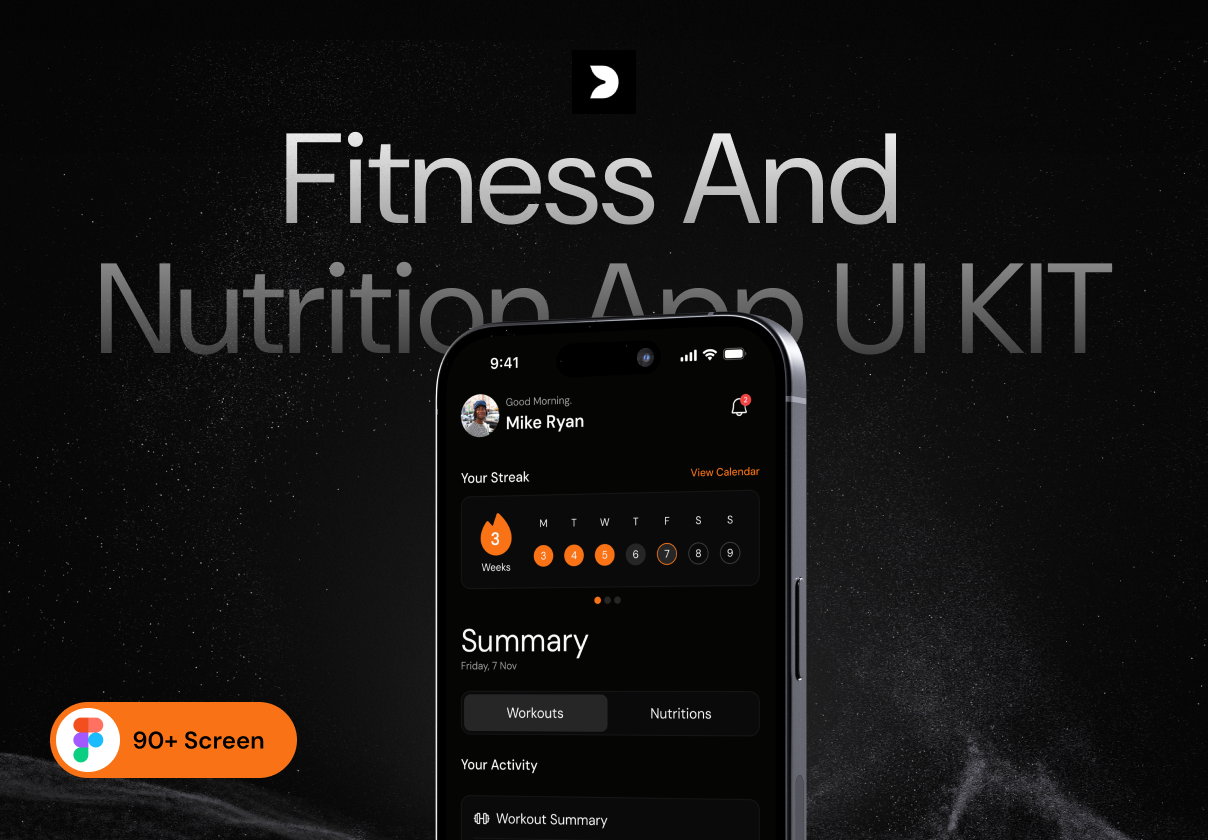 FitFlow – Fitness & Nutrition App UI Kit