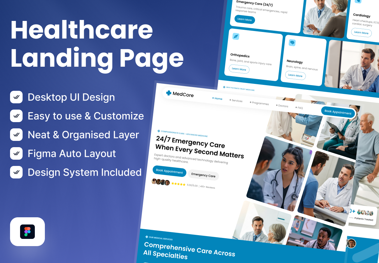 MedCore – Healthcare Landing Page UI
