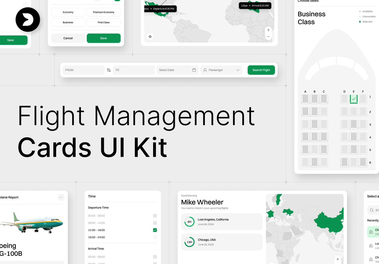 Flight Management Cards UI Kit