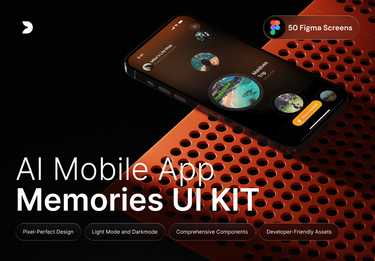 AI Memory Timeline App UI - Mobile design asset by ui8