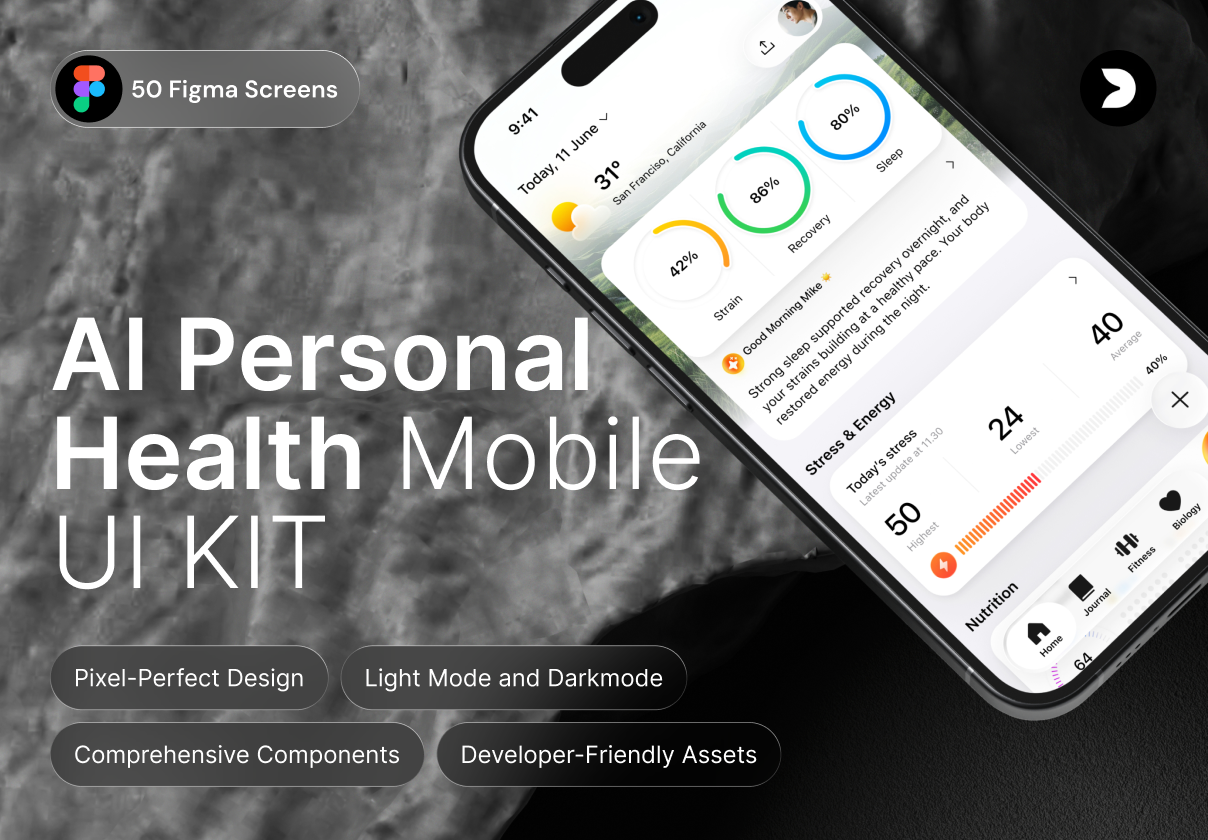 AI Personal Health Mobile UI Kit