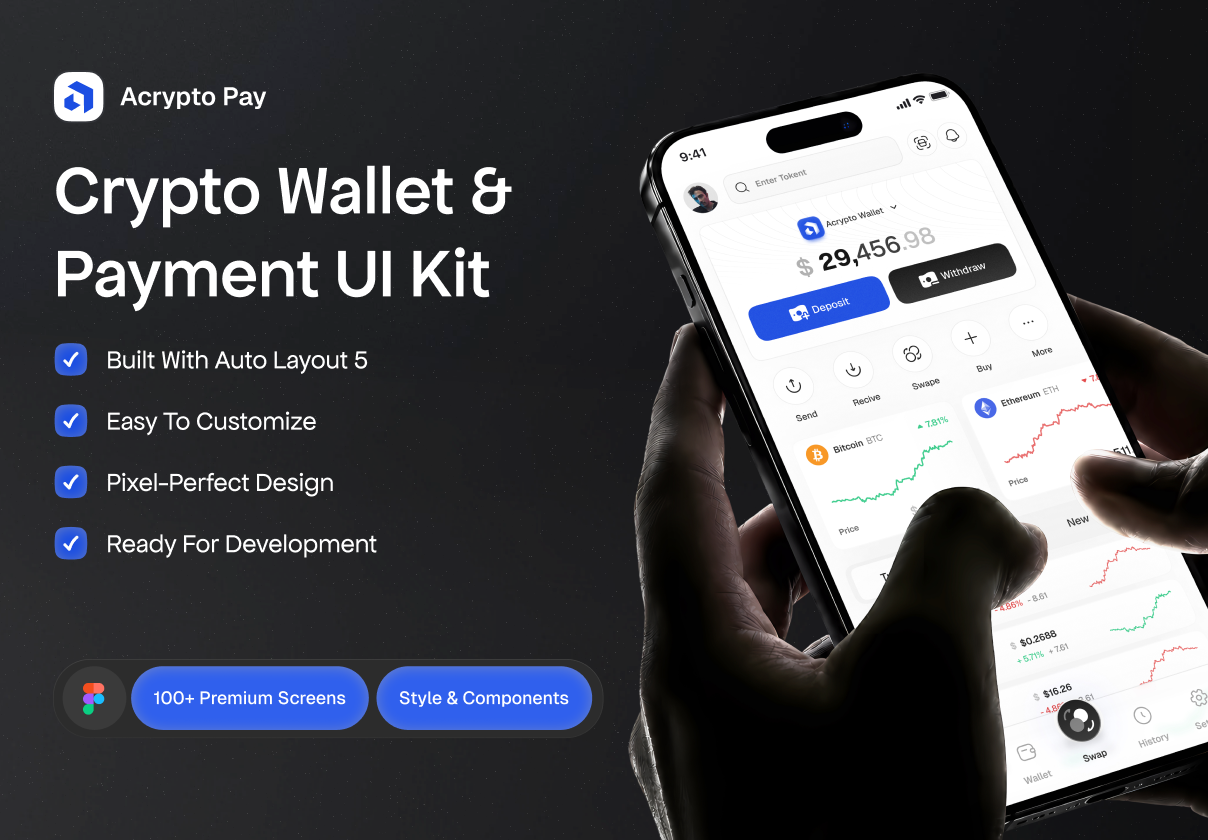 Acrypto Pay — Crypto Wallet & Payment UI Kit - Uncategorized design asset by ui8