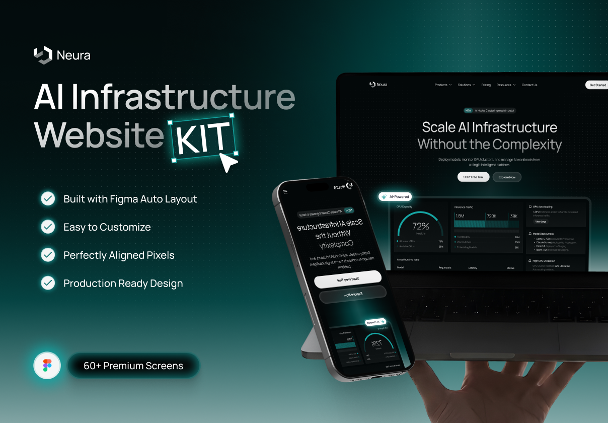 Neura - AI Infrastructure Website Kit - Uncategorized design asset by ui8