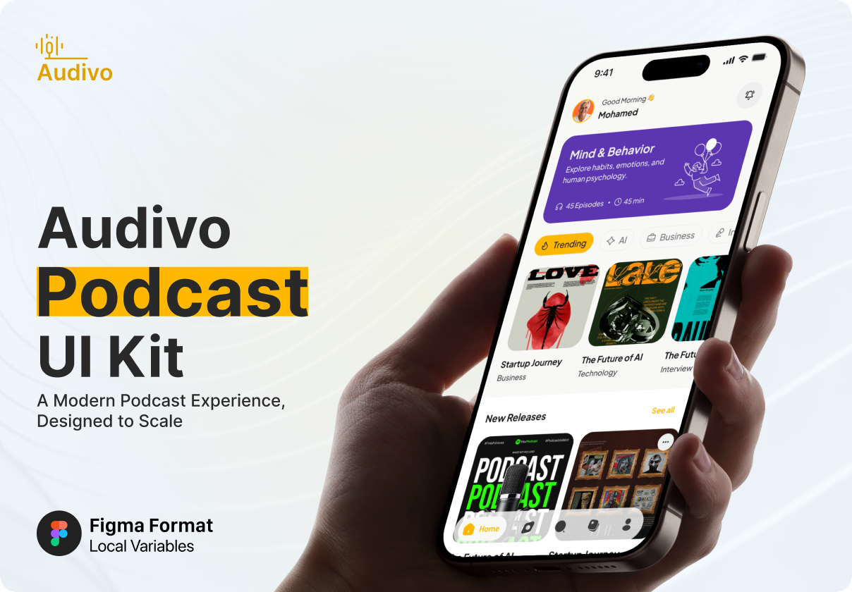 Audivo — Podcast UI Kit - Uncategorized design asset by ui8