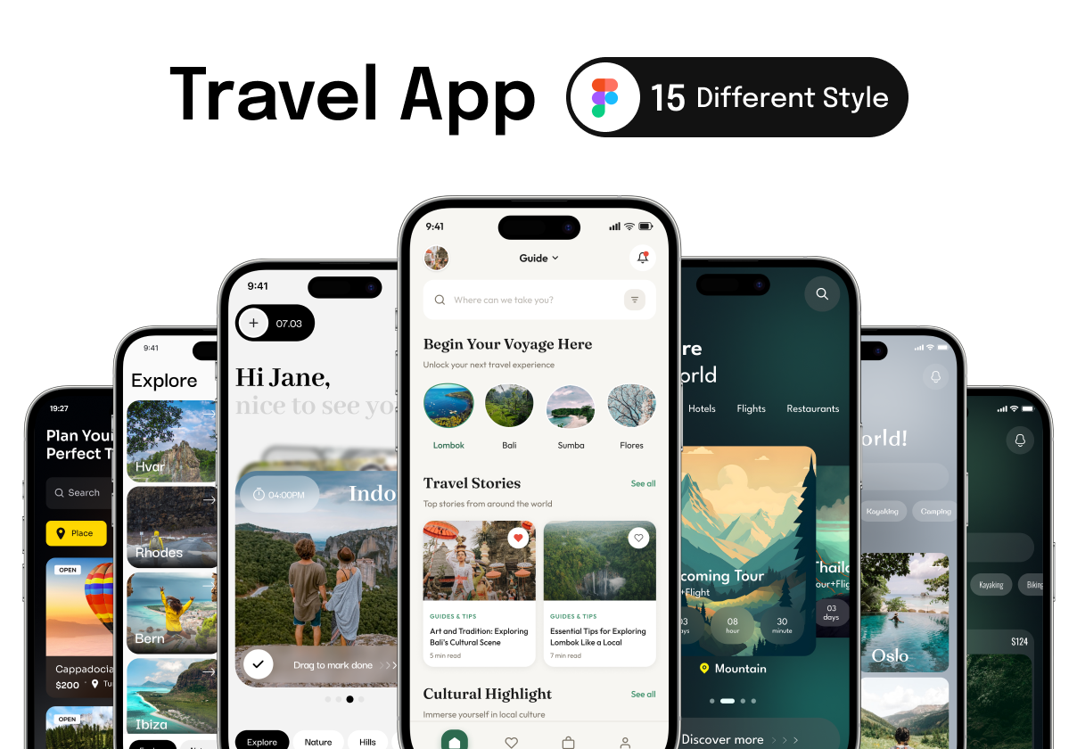 Travel UI Kit — Tour & Booking Screens - Uncategorized design asset by ui8