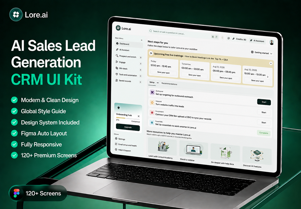 AI Sales Lead Generation CRM UI Kit - Uncategorized design asset by ui8