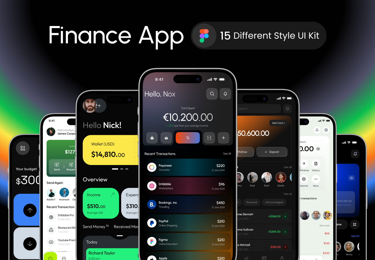 Finance UI Kit — Fintech & Wallet Screens - Uncategorized design asset by ui8