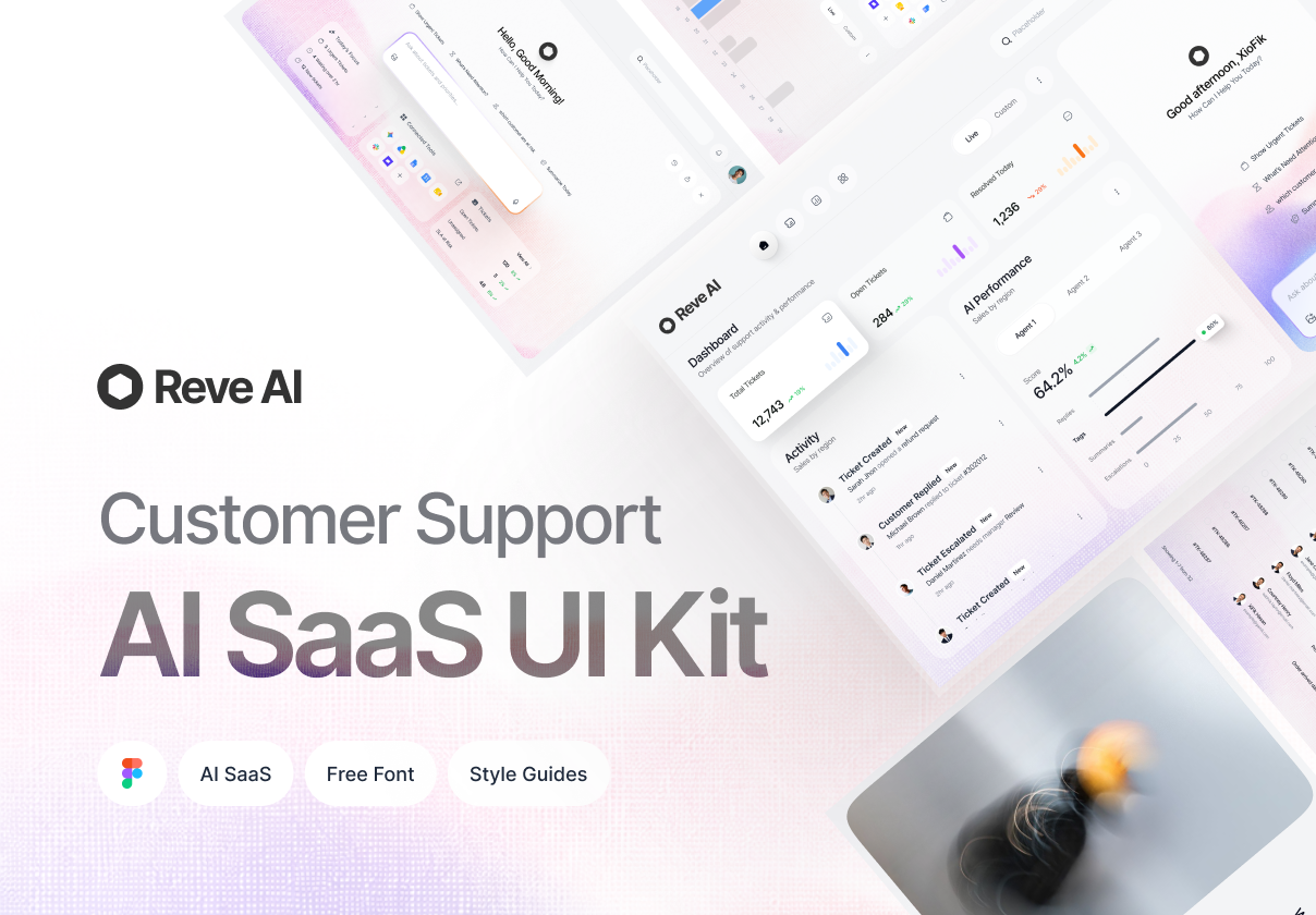 Reve AI – Customer Support SaaS UI Kit - SaaS design asset by ui8