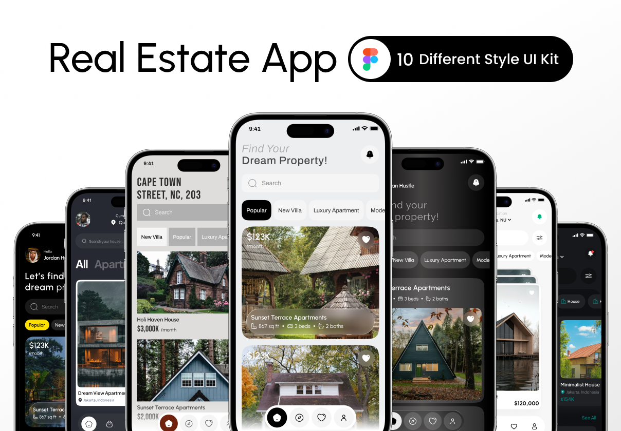 Real Estate UI Kit — Property Buy & Sale Screens - Uncategorized design asset by ui8