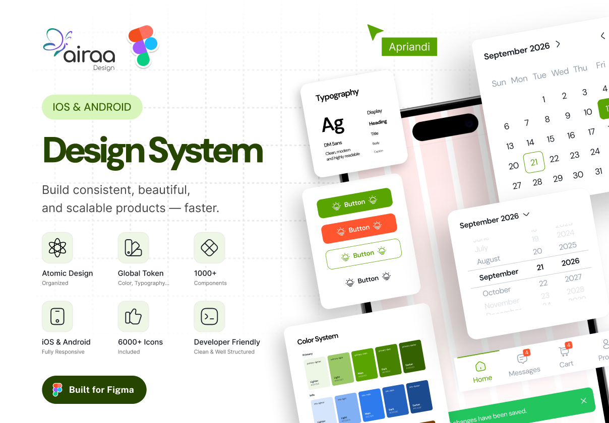 Airaa Design System — iOS & Android Atomic Design System - Mobile design asset by ui8