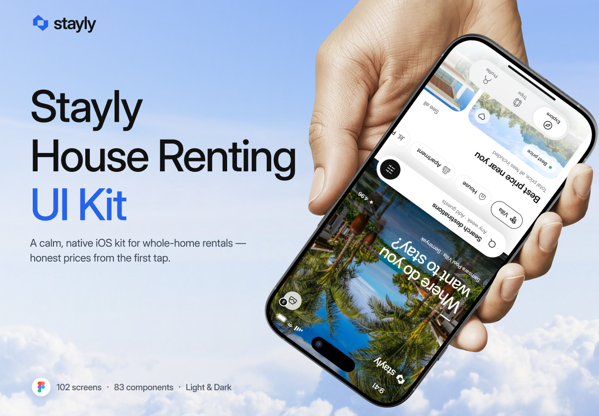 Stayly -  House Renting App - Mobile design asset by UI8