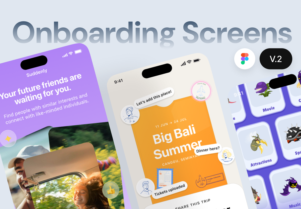 First Hello V2 — Onboarding Screens for your App - Mobile design asset by UI8