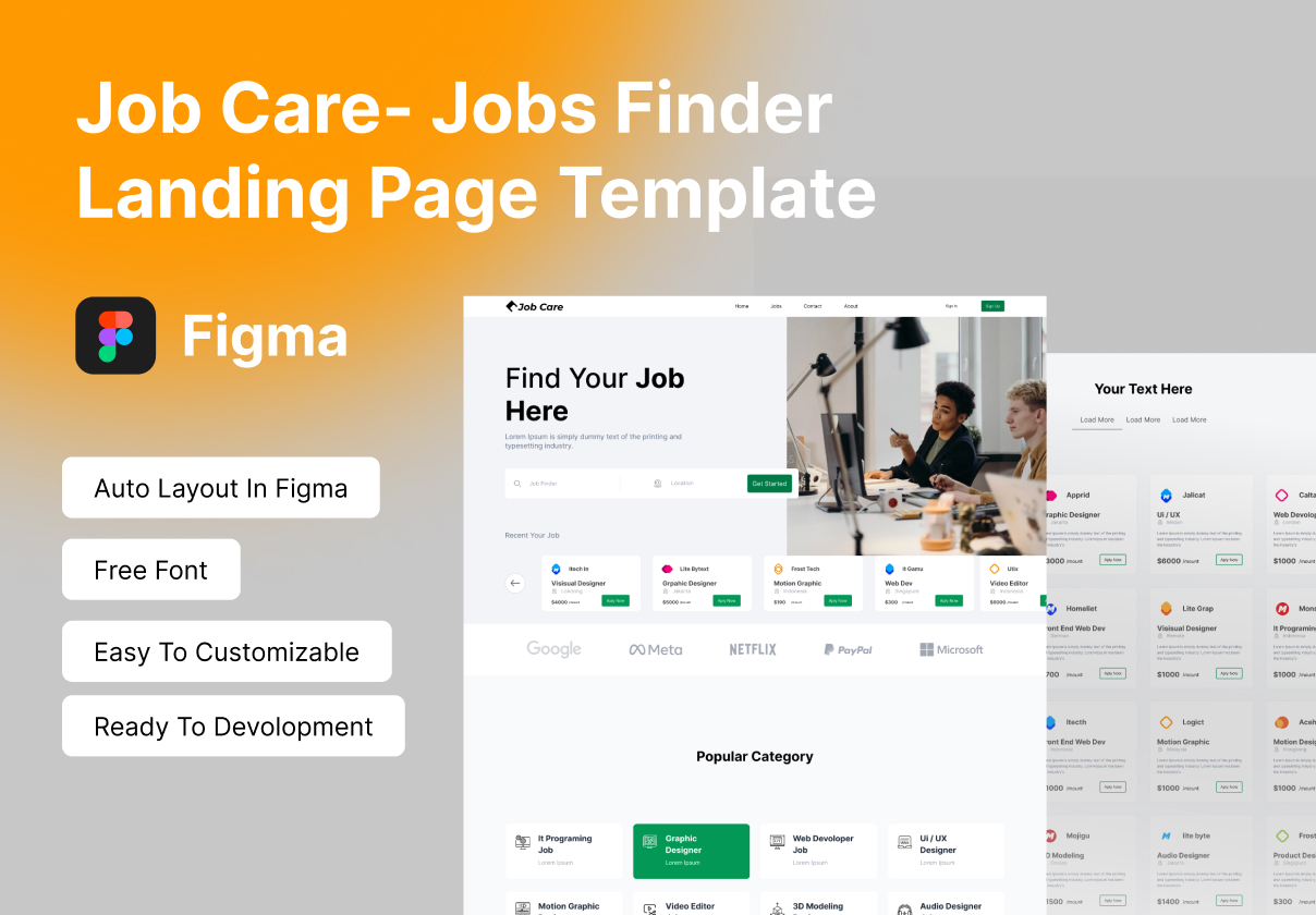 Job Care - Jobs Finder Website UI Kit - Uncategorized design asset by ui8