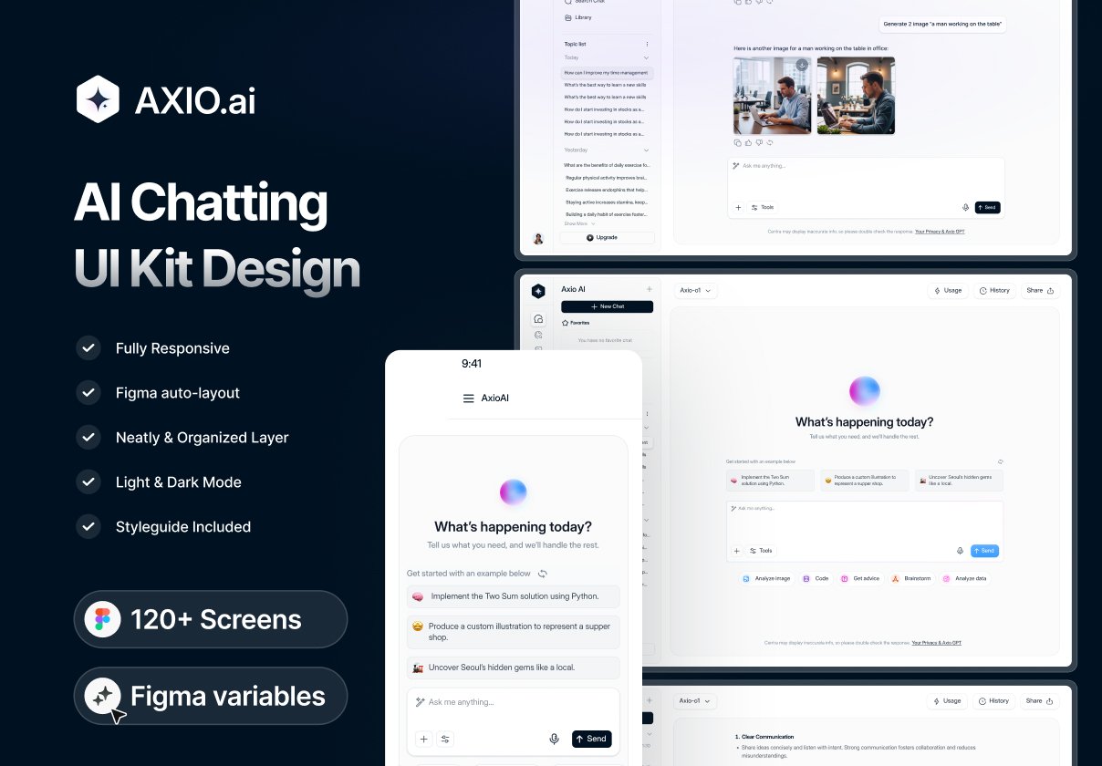 AI Chatting Web App UI Kit - AXIO.ai