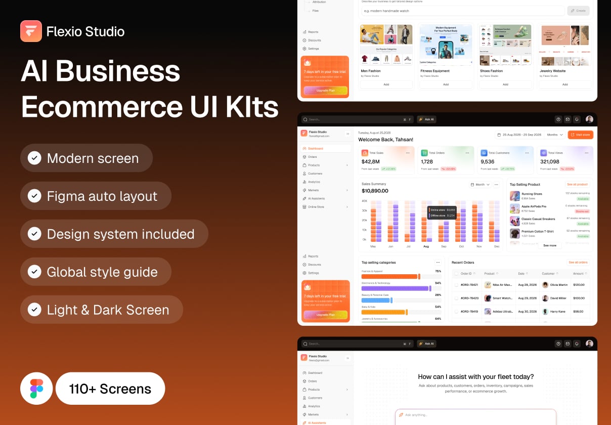 AI Business Ecommerce UI Kit - Ecommerce design asset by ui8