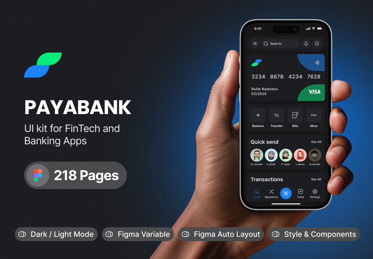 Payabank - Fintech Mobile App UI Kit